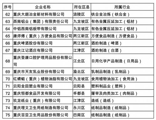 谁是重庆制造业产业链龙头企业 看这份名单
